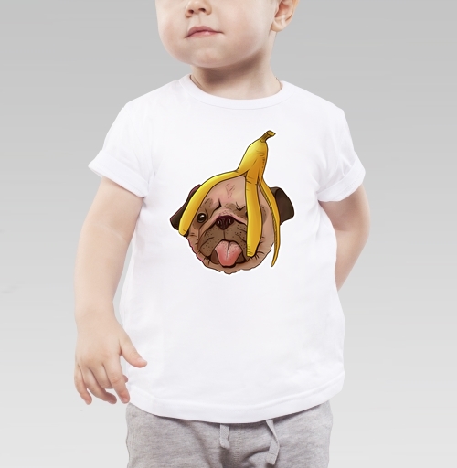 Фотография футболки Мопс и банановая кожура