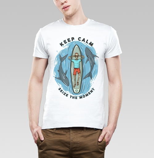 Мужская футболка с рисунком В водовороте дней 183708, размер 46 (S) &mdash; 44 (XS), цвет белый, материал - 100% хлопок - купить в интернет-магазине Мэриджейн в Москве и СПБ