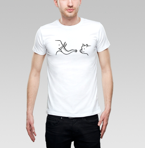Мужская футболка с рисунком Контактный зоопарк 184246, размер 46 (S) &mdash; 44 (XS), цвет белый, материал - 100% хлопок - купить в интернет-магазине Мэриджейн в Москве и СПБ