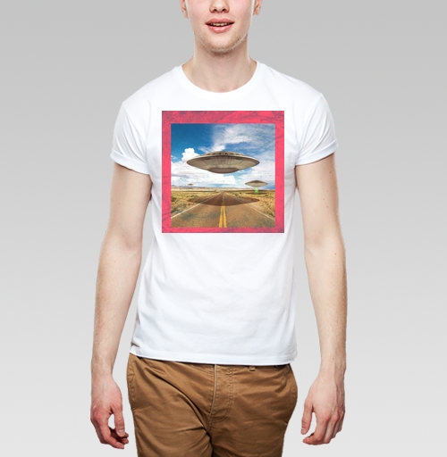 Мужская футболка с рисунком Залезай 184258, размер 46 (S) &mdash; 44 (XS), цвет белый, материал - 100% хлопок - купить в интернет-магазине Мэриджейн в Москве и СПБ