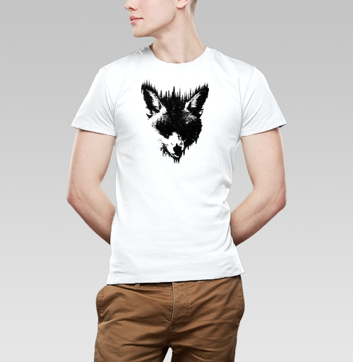 Мужская футболка с рисунком Форест Фокс 184585, размер 48 (M) &mdash; 58 (4XL), цвет белый, материал - 100% хлопок - купить в интернет-магазине Мэриджейн в Москве и СПБ