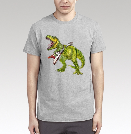 Фотография футболки Хэви метал динозавр