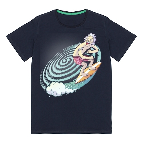 Фотография футболки Эйнштейн серфит на гравитационных волнах