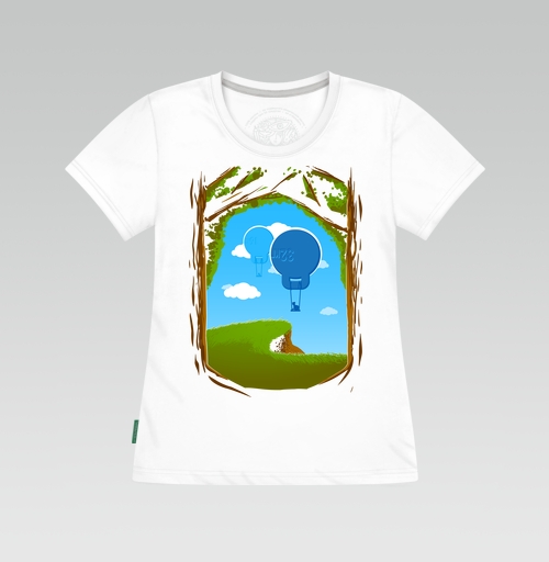 Женская футболка с рисунком Воздушность.. 21171, размер 40 (XS) &mdash; 50 (2XL), цвет белый - купить в интернет-магазине Мэриджейн в Москве и СПБ