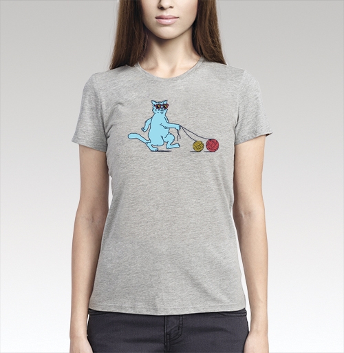 Фотография футболки Кот на прогулке