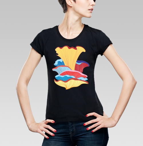 Фотография футболки Узор из фантастических грибов