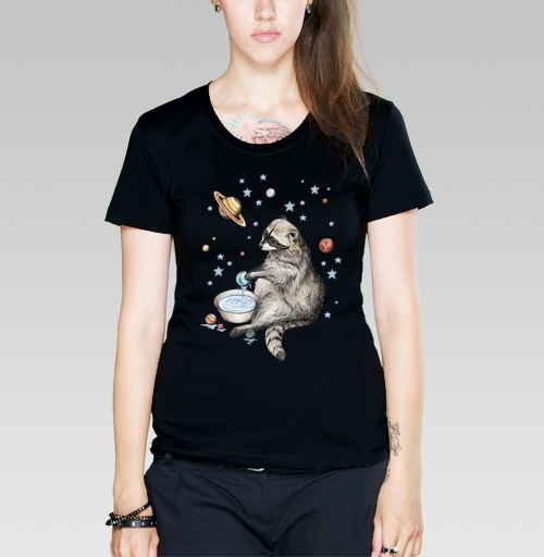 Фотография футболки Енот-полоскун-космический