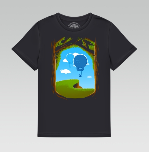 Детская футболка с рисунком Воздушность.. 21171, размер 2-3года (98) &mdash; 2года (92), цвет чёрный - купить в интернет-магазине Мэриджейн в Москве и СПБ