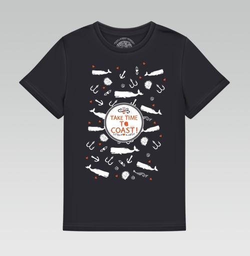 Фотография футболки Узор с морскими элементами и мотивационным текстом