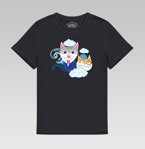 Фотография футболки Узор из собак и котов