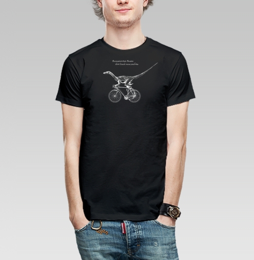 Мужская футболка с рисунком Велоцираптор Валера 156011, размер 46 (S) &mdash; 44 (XS), цвет чёрный - купить в интернет-магазине Мэриджейн в Москве и СПБ