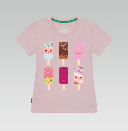 Фотография футболки Мороженое - пломбир, эскимо на палочке. Полная запечатка