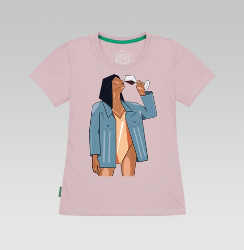 Фотография футболки Девушка с бокалом вина
