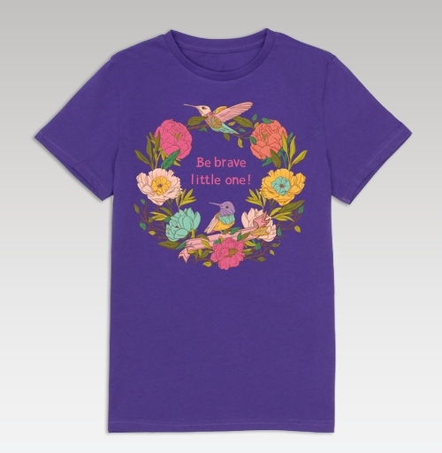 Фотография футболки Цветочный орнамент с птицами и цветами