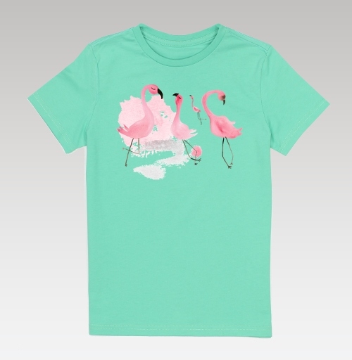 Фотография футболки Акварельная иллюстрация фламинго