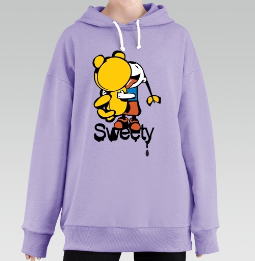 Фотография футболки Девочка обнимает плюшевого мишку с языком Sweety