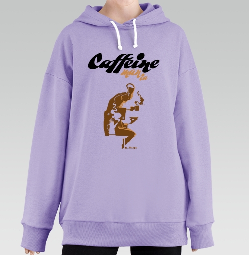 Фотография футболки Caffeine mania/Кофеиномания минимализм ретро плакат с силуэтами бариста и чашки