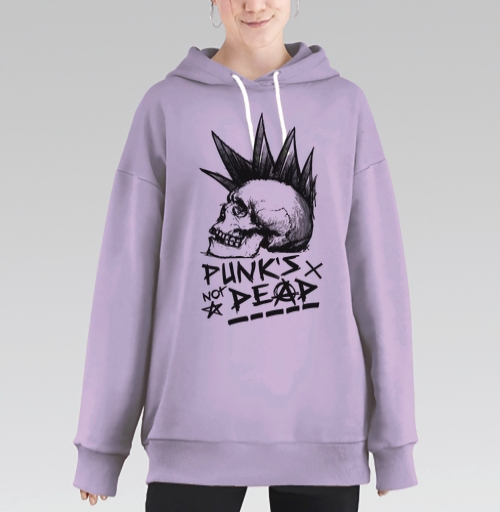Фотография футболки Череп с ирокезом PUNKS NOT DEAD – панк-графика