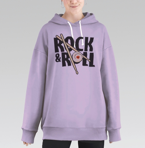 Фотография футболки Рок-н-ролльная подача суши с черепом и палочками ROCK ROLL
