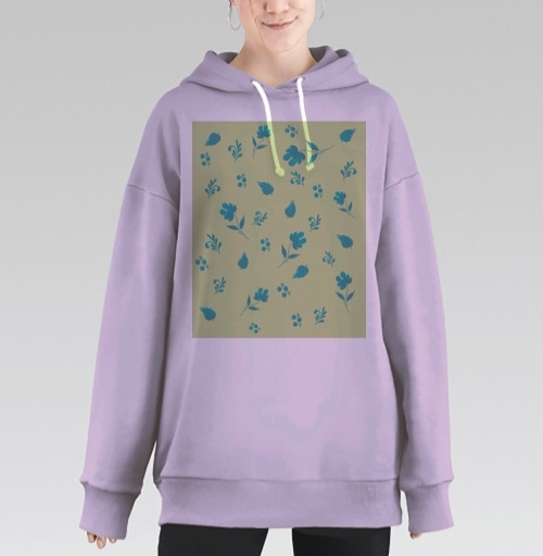 Фотография футболки Нежные бирюзовые листья на светло-салатовом фоне холодные оттенки природы