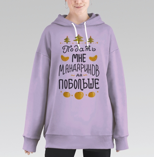 Фотография футболки Яркая новогодняя открытка с мандаринами