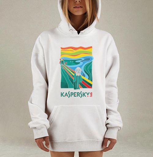 Фотография футболки Современная Интерпретация «Крика» с Логотипом Kaspersky