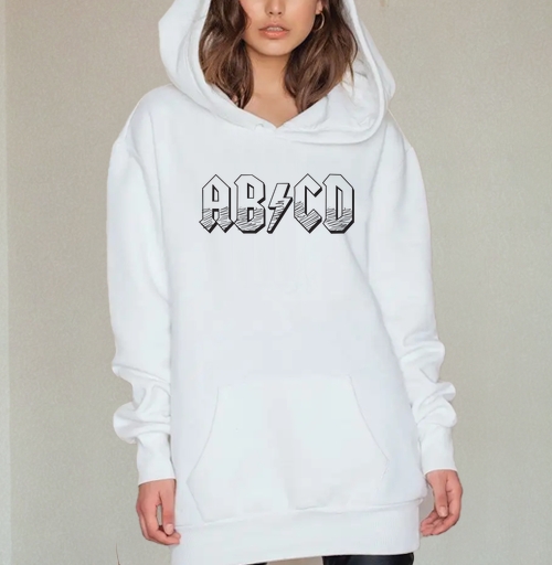 Фотография футболки Рок алфавит ABCD стиль AC DC