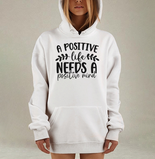 Фотография футболки Positive Life Needs Positive Mind Позитивная Жизнь Требует Позитивного Разума
