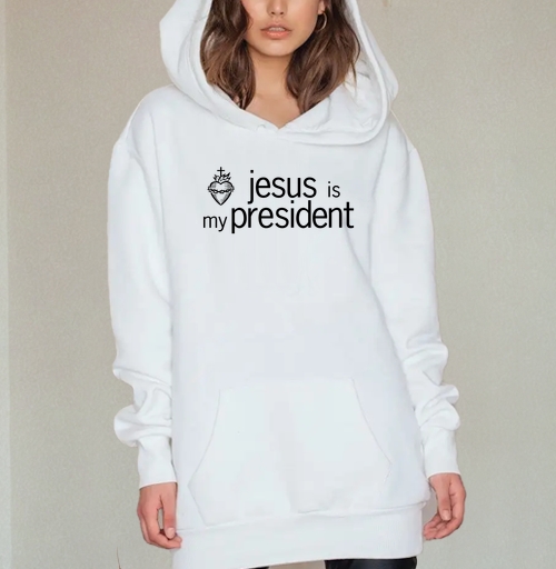 Фотография футболки Jesus Is My President Иисус Мой Президент черно белая графика
