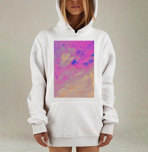 Фотография футболки Экспрессивное смешение розового синего и желтого в абстрактной живописи