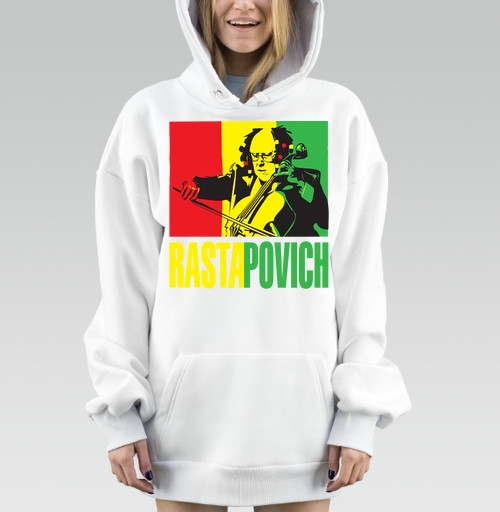 Фотография футболки Эклектичный виолончелист в дредах на раста фоне RASTAPOVICH РАСТАПОВИЧ портрет