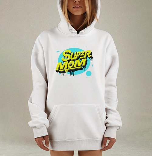 Фотография футболки SUPER MOM – Супермаама яркая уверенная мощь драйв