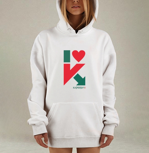 Фотография футболки Стильный логотип I love Kaspersky с сердцем и стрелкой
