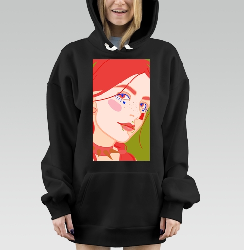 Фотография футболки Портрет девушки с пирсингом