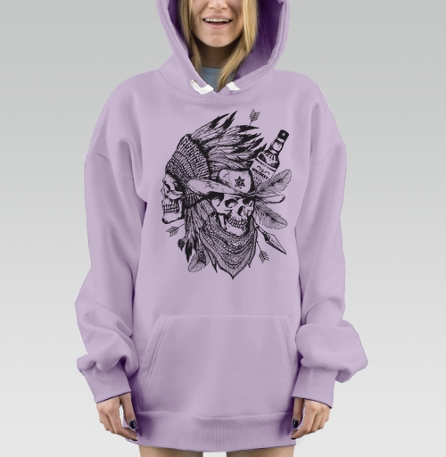 Фотография футболки Два черепа Дикого Запада с виски и символами