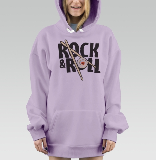 Фотография футболки Рок-н-ролльная подача суши с черепом и палочками ROCK ROLL