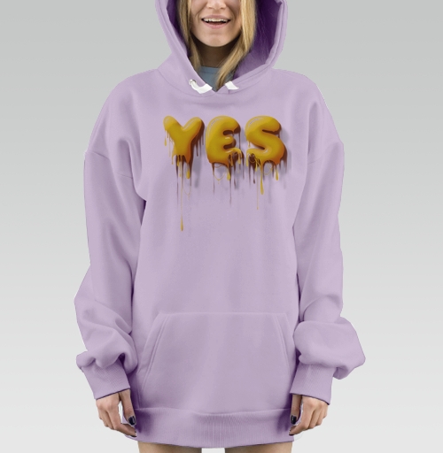 Фотография футболки Объемные желтые капающие буквы да Yes