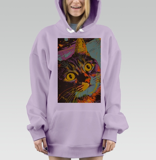 Фотография футболки Кот Космос Вселенная Яркий Энергичный