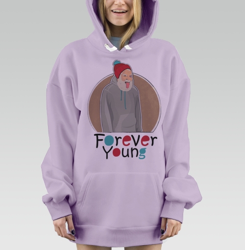 Фотография футболки Веселый старик Forever Young с яркой шапкой