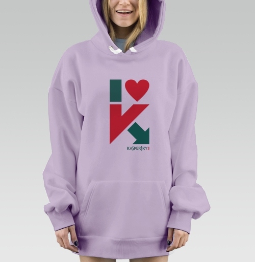 Фотография футболки Стильный логотип I love Kaspersky с сердцем и стрелкой