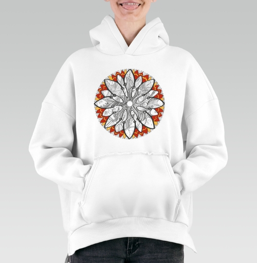 Фотография футболки Mandala/Мандала симметричный зентангл узор для созерцания медитативного черно белого