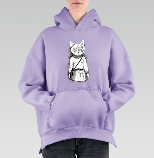 Фотография футболки Стильная антропоморфная кошка SweetKind – арт-иллюстрация
