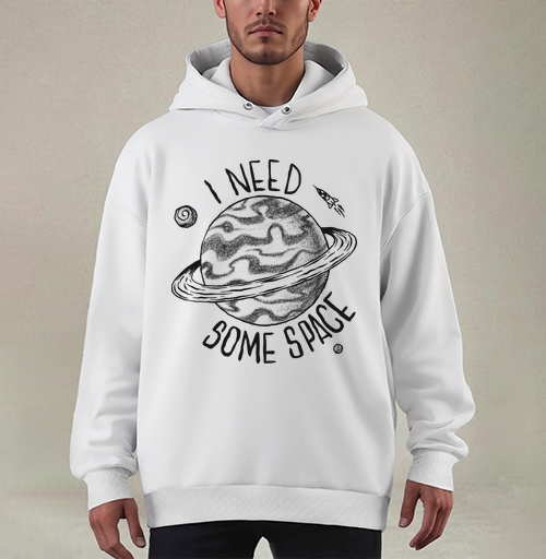 Фотография футболки Космическая сцена с игрой слов I NEED SOME SPACE