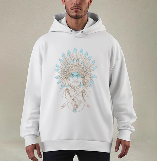 Фотография футболки Native American Chief / Индейский вождь в перьях символ силы и достоинства