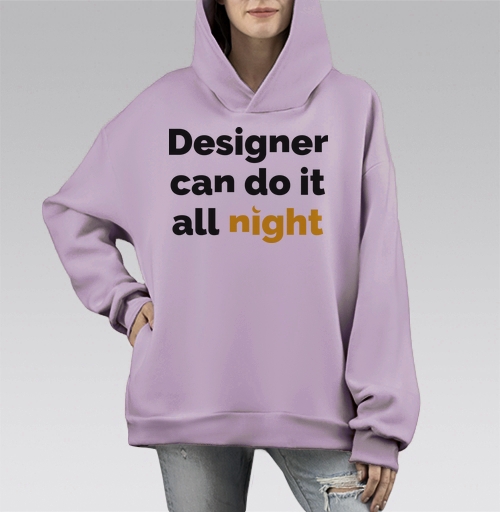 Фотография футболки Футболка с принтом «Designer can do it all night»