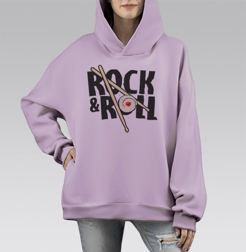 Фотография футболки Рок-н-ролльная подача суши с черепом и палочками ROCK ROLL