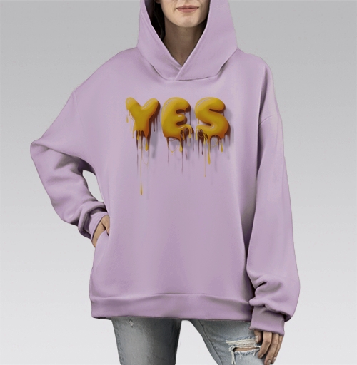 Фотография футболки Объемные желтые капающие буквы да Yes