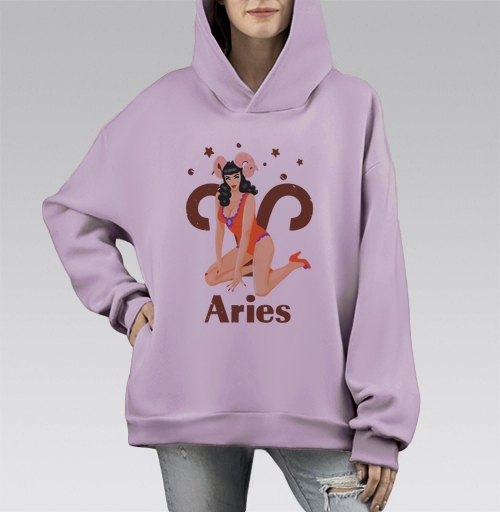 Фотография футболки Пинап девушка Овен в ретро стиле Aries
