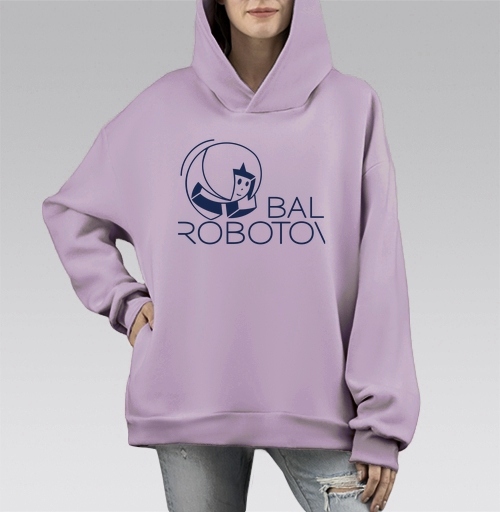 Фотография футболки Ретро робот парит в синем с красным Bal Robotov