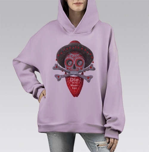 Фотография футболки Череп с сомбреро Día de los Muertos яркий арт